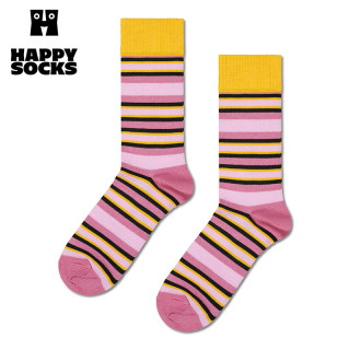 Happy Socks 25年新品 女男士中筒棉袜 简约条纹Ⅱ