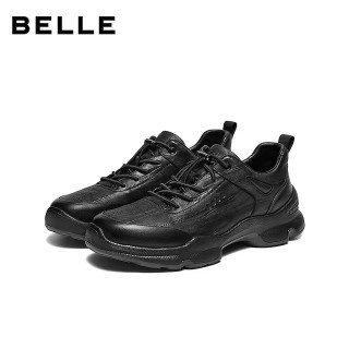 百丽 极限4小时！高端全真皮厚底增高健步鞋9AE01AM6