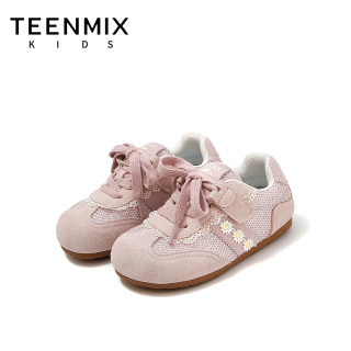 天美意 女孩雏菊复古德训 粉色 37