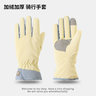 夏娃的色彩 骑行手套女加绒防滑防水保暖