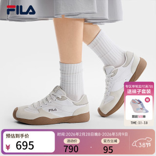 FILA 女鞋奶油果鞋AVO德训鞋2026夏季新款鞋子薄底运动鞋 明亮白/白玛瑙灰-BW 39