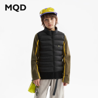 马骑顿 童装男女童羽绒马甲2025冬季新款儿童轻薄羽绒服背心 黑色 140