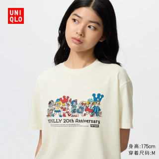 优衣库 女装UT泡泡玛特印花T恤/短袖T恤484484 01 乳白色