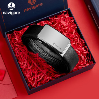 navigare 男士头层牛皮自动扣皮带 礼盒装