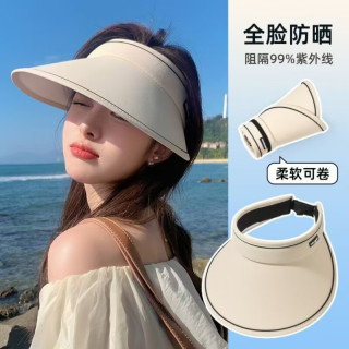 勋阳宇乐 韩版空顶夏季骑车遮脸UV遮阳帽 黑色