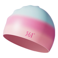 361° 防水 女士泳帽 蜜糖粉