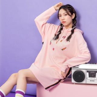 限尺码：PUMA x RDET 女款纯棉保暖时尚印花长袖连帽连衣裙