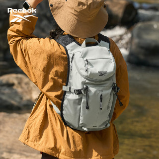 Reebok 轻量化专业登山徒步背包休闲户外运动多功能包双肩包男女同款 浅灰绿