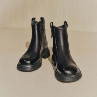 百丽 女靴子冬瘦瘦短靴加绒时装靴超软羊皮切尔西靴