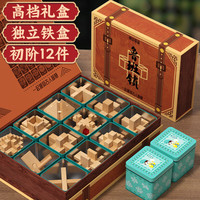 福孩儿 鲁班锁 益智玩具 12件套装