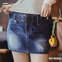 MADEN/马登 复古丹宁 女士牛仔短裙