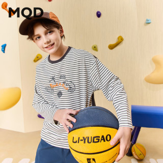 马骑顿 男童条纹卡通长袖T恤 （2色可选）