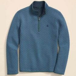 Brooks Brothers 男士内搭上衣 Diamond-Quilted Quarter-Zip in Cotton Blend