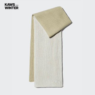 优衣库 KAWS HEATTECH针织围巾485257 01 乳白色 均码(180 × 25 cm)