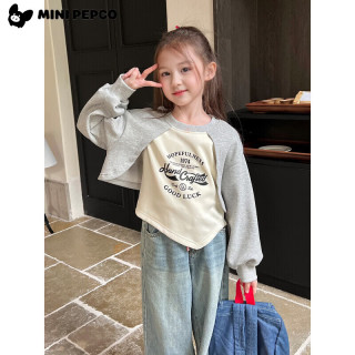 小猪班纳 儿童假两件卫衣春秋宽松外穿