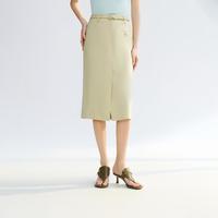 LANCY FROM25/朗姿 开衩高腰直筒 女士半身裙