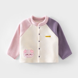 多嘻噜卡 2件装 童装宝宝奥利绒外套卡通秋季儿童上衣秋季女童开衫男童秋装