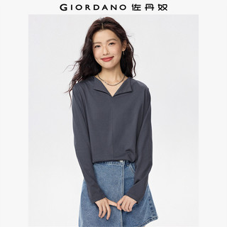  GIORDANO/佐丹奴 纯棉 女士T恤 05 花纱灰 M