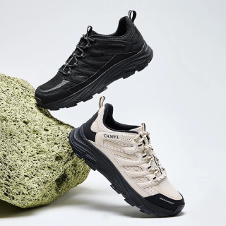 骆驼 男女同款秋冬情侣户外登山徒步鞋 黑/白 39