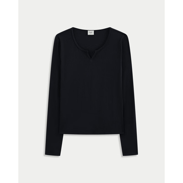 Abercrombie & Fitch 小麋鹿图案内搭打底上衣秋季女装139-5849 黑色 XXS (160/76A)