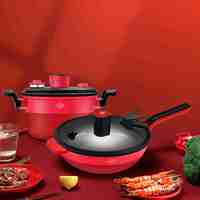  MAXIM’S DE PARIS/马克西姆 不沾 不粘锅 30cm炒锅（金属全复底）+5.5L低压锅