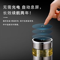TDE 双层玻璃杯 智能温显茶水分离 300ml