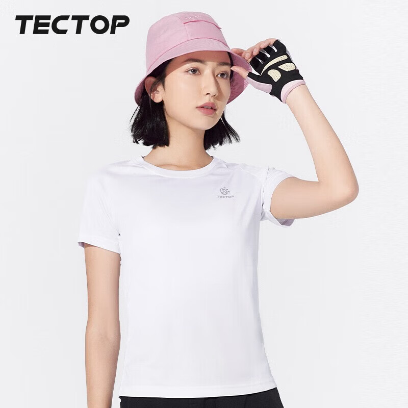  TECTOP/探拓 速干透气 女士速干T恤 女款白色【速干透气】 S