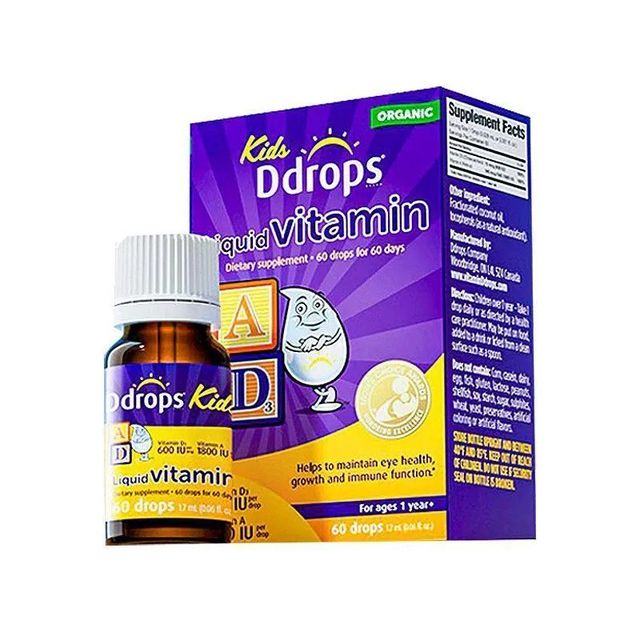 Ddrops 滴卓思AD维生素一岁以上复合维生素促进发育600IU-1800IU