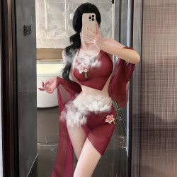 霏慕 情趣古风汉服套装【肚兜+绑带裙+披帛】