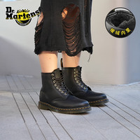 Dr.Martens 马丁1460男女款秋季雪地靴加绒保暖8孔中帮马丁靴 黑色 36