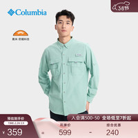 Columbia 户外男女钓鱼系列UPF50防晒防紫外线衬衫 357 雾玉绿 男女同款 XL (185/104A)