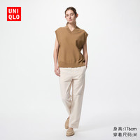 UNIQLO/优衣库 全棉 女士九分裤 478209/30浅米色 XS