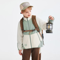 暇步士 立领 儿童摇粒绒外套 奶油色 120 cm