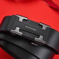 博斯绅威 BOSSSUNWEN 纯头层牛皮时尚青年年轻男士皮带真皮自动扣腰带