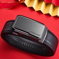 博斯绅威 BOSSSUNWEN 高档品牌男士自动扣皮带真皮裤腰带礼盒装送老公男友