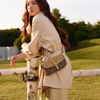 金利来 女包单肩包俏皮小巧撞色印花女士斜挎小方包手机包