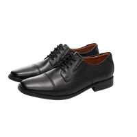 Clarks Tilden Cap系列男士圆头皮革低帮系带平底商务正装德比鞋261103098 黑色 41