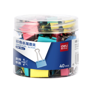 得力 40只装 长尾夹