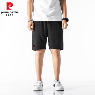 皮尔·卡丹 皮尔卡丹  男士夏季宽松直筒五分裤黑色