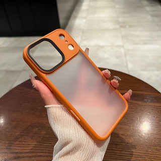  韵宁 磨砂防指纹 iPhone 17手机壳 磨砂橙 【磨砂防指纹，软边硬背板】