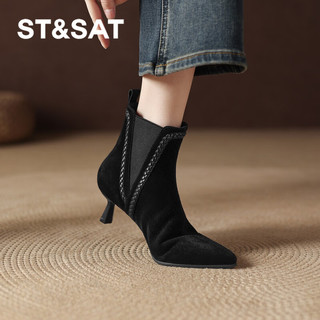  ST&SAT/星期六 细跟 女士短靴 黑色单里 35