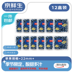 京鲜生 正当季！超大号云南蓝莓（22mm+）125g*12盒 整箱装