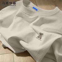  MARK FAIRWHALE/马克华菲 纯棉 男士短袖T恤 M (170) （100-120斤） m织熊K石英灰【重磅短袖】