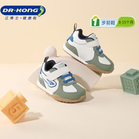 江博士 DR·KONG）秋季男女童气质简约宝宝学步鞋保暖幼儿童步前鞋 米/绿 19 脚长约10.7-11.3
