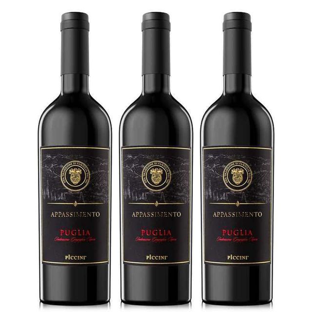 彼奇尼酒庄 口粮本命款封神！枯藤普利亚 风干法红葡萄酒 750ML*3瓶