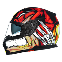  FASEED 全盔帽 摩托车头盔 双镜片 蓝牙 红金刚狼