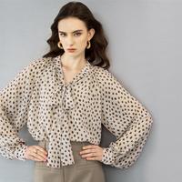 颜域 2026春季新款飘带蝴蝶结减龄显瘦泡泡袖衬衫