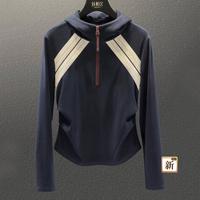 SPECIAL 春夏新女士时尚撞色连帽长袖上衣有大码