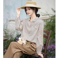 SPECIAL 春夏新女士时尚纯色翻领宽松通勤单排扣衬衣