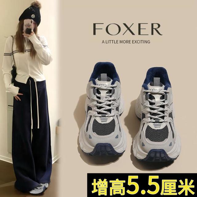 金狐狸 老爹鞋女2026春夏简约休闲运动鞋跑步鞋轻便透气复古通勤女鞋